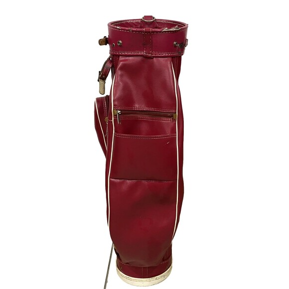 Vintage Wilson Country Club Red Golf Club Bag Made In USA RARE RED LEATHER COLOR - Picture 10 of 10